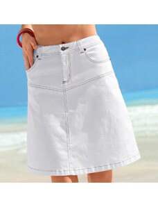 Blancheporte Rozšírená džínsová sukňa biela 050