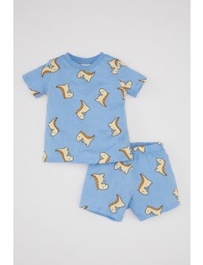 DeFacto Baby Boy Dinosaurus s potlačou, krátky rukáv, česané bavlnené pyžamo Set
