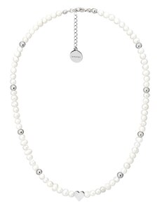 Manoki Perlový náhrdelník Alice - srdce, chirurgická ocel, sladkovodní perla