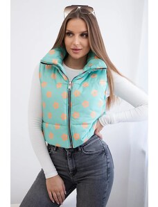 Kesi Vest with small mint flowers
