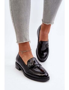 Kesi Women's patent leather loafers black Dilhela