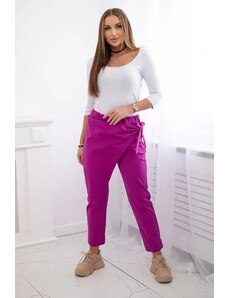Kesi Trousers tied with an asymmetrical plum at the front