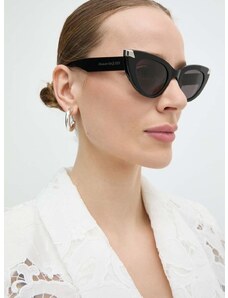 Slnečné okuliare Alexander McQueen dámske, čierna farba, AM0442S