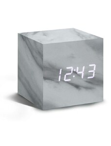 Stolové hodiny Gingko Design Cube Marble Click Clock