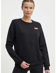 Bavlnená mikina Fjallraven Vardag Sweater dámska, čierna farba, jednofarebná, F87075