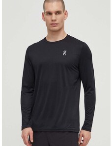 Bežecké tričko s dlhým rukávom On-running Core čierna farba, jednofarebné