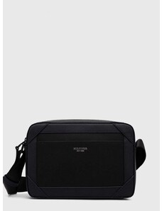 Kožená taška Tommy Hilfiger čierna farba,AM0AM12206