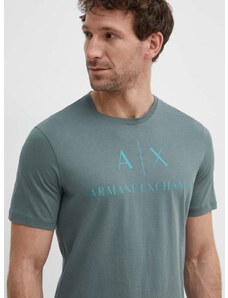 Tričko Armani Exchange pánske, šedá farba, s potlačou, 8NZTCJ Z8H4Z NOS