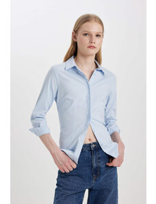 DEFACTO Slim Fit Shirt Collar Long Sleeve Shirt