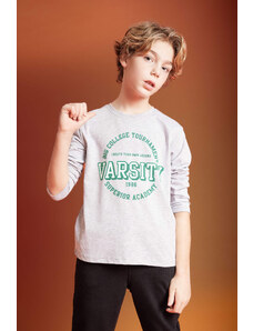 DEFACTO Boy Crew Neck Printed Long Sleeve T-Shirt