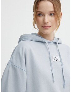 Bavlnená mikina Calvin Klein Jeans dámska, s kapucňou, s nášivkou, J20J223082