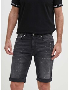 Rifľové krátke nohavice Karl Lagerfeld pánske,čierna farba,542832.265820