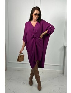 Kesi Oversize dress with V-neck in dark purple