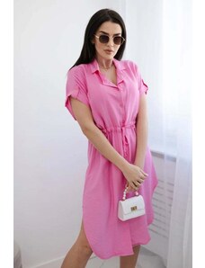 Kesi Viscose dress with a tie at the waist - light pink
