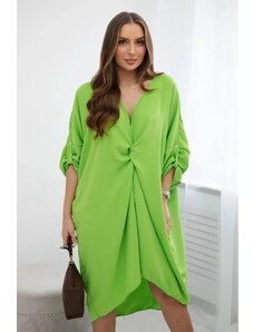 Kesi Oversize dress with a V-neck light green color
