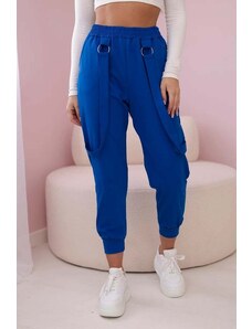 Kesi New punto trousers with decorative straps cornflower blue