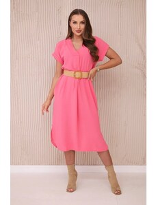Kesi Dress with decorative belt light pink