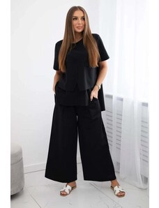 Kesi Set of new punto blouse + black trousers