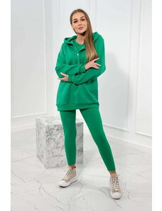 FASARDI Set 3in1 sweatshirt, top and leggings green