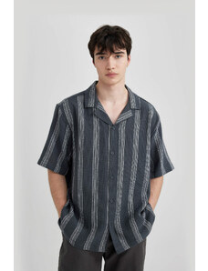 DEFACTO Relax Fit Striped Short Sleeve Shirt