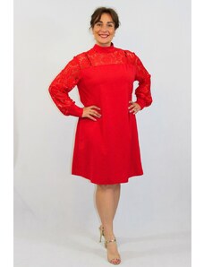 Taliansko Šaty s krajkou - červené