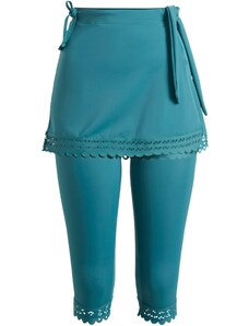 bonprix Kúpacie capri nohavice a sukňa z recyklovaného polyamidu (2 ks), farba modrá