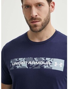 Tričko Under Armour pánsky, tmavomodrá farba, s potlačou, 1376830