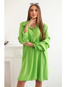 Kesi Oversized dress with decorative sleeves of bright green color