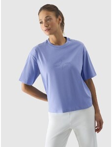 4F Dámske oversize tričko s potlačou - modré