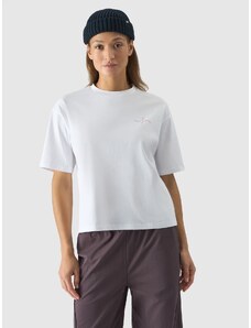 4F Dámske oversize tričko s potlačou - biele