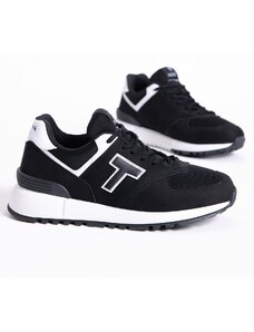 Tonny Black Unisex Black and White Non-Slip Eva Sole Lace-up Sneaker