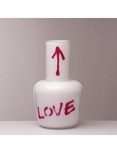 QUBUS Unnamed Vase with Pink LOVE White