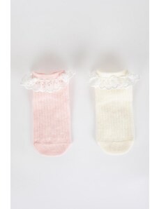 DeFacto Dievčatko bezšvové 2-dielne bavlnené dlhé ponožky A1420a5ns