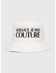 Bavlnený klobúk Versace Jeans Couture biela farba, bavlnený, 76HAZK04 ZG268