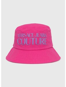 Bavlnený klobúk Versace Jeans Couture ružová farba, bavlnený, 76HAZK04 ZG268
