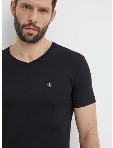 Bavlnené tričko Calvin Klein Jeans pánsky,čierna farba,jednofarebný,J30J325212