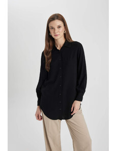 DEFACTO Regular Fit Shirt Collar Long Sleeve Tunic