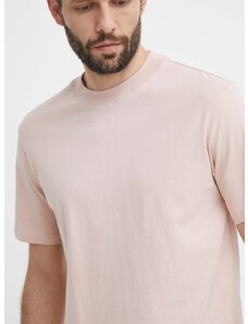 Bavlnené tričko HUGO pánsky,ružová farba,jednofarebný,50488330