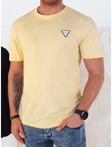 Dstreet Trendy svetlo žlté tričko s ozdobným prvkom
