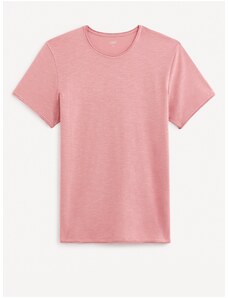 Ružové pánske basic tričko Celio Geroule