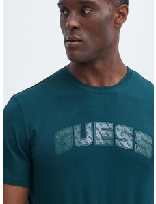Tričko Guess GASTON pánsky, zelená farba, s potlačou, Z4RI00 J1314