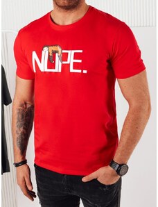 Dstreet Jedinečné červené tričko s originálnou potlačou