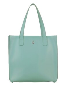Veľká dámska kožená kabelka, nákupná taška, Wojewodzic mäta - zelená 31731/LY36