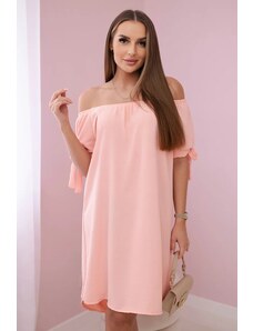 Kesi Dress with a tie on the sleeves apricot
