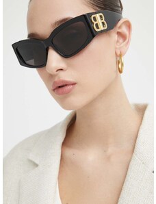 Slnečné okuliare Balenciaga dámske, čierna farba, BB0321S