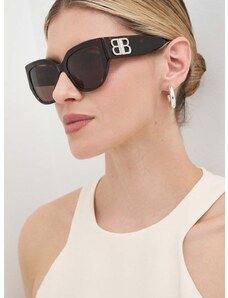 Slnečné okuliare Balenciaga dámske, hnedá farba, BB0323SK