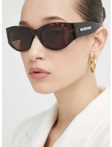 Slnečné okuliare Balenciaga dámske, hnedá farba, BB0330SK