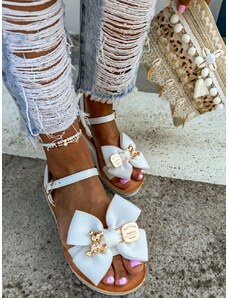 Starstyle Biele sandále so zlatou ozdobou CARSIE*