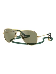 Detské slnečné okuliare Ray-Ban JUNIOR AVIATOR zelená farba, 0RJ9506S