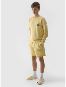 4F Chlapčenské teplákové šortky - žlté
